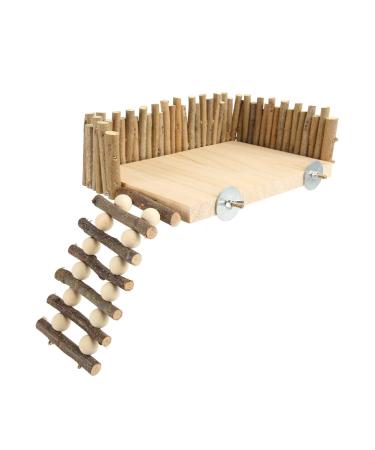 Topiky hamster guinea pig toy Nitangel hamster house climbing conductor wooden bridge door fence hamster cake stuff hamster rat racing mouse mouse cage accessories platform with ladder (screw type)