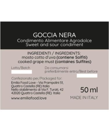 GOCCIA NERA - Black Balsamic Condiment 8 Years Aged - Made in Italy - EMILIA FOOD LOVE - Selected with Love in Italy - Condimento Balsamico invecchiato 8 anni - Buy Online on SooperMarket.com