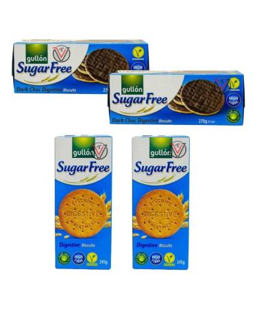 04 Mixed Gullon Sugar Free Digestives 245g & Dark Chocolate Digestives 270g