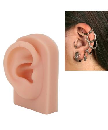Silicone Ear Model for Piercing Training | Soft Flexible & Reusable Human Ear Display (Dark Skin Color) - International Shipping Available - Buy Online on SooperMarket.com