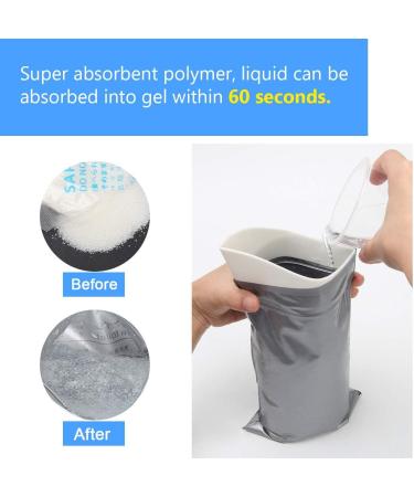 Coolrunner Disposable Urine Bags 20 Pack - Portable Camping Pee Bags for Travel, Traffic Jam, and Emergencies - Gray - Buy Online on SooperMarket.com