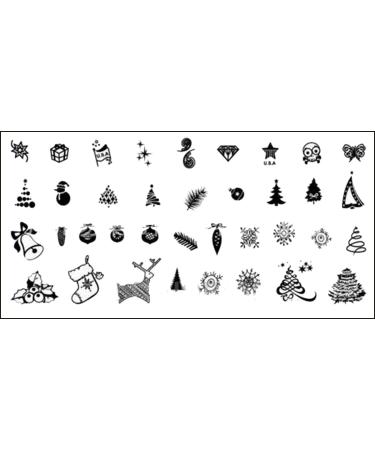 Stamping stencil plate Christmas X-mas frost flower Santa Claus XLR17 nail art nail design