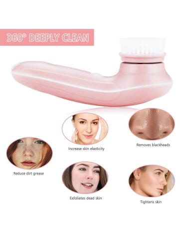 MOSCHOW Rechargeable Waterproof Facial Cleansing Brush - 3 Brush Heads, 2 Power Modes (Pink) - Buy Online on SooperMarket.com