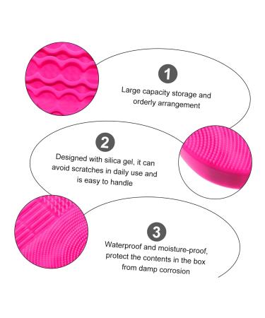 NOLITOY 2-in-1 Makeup Brush Holder & Scrubber - Silicone Cleaner Pad for Brushes - Portable Storage Rack - 11x10cm Rosy - International Shipping Available - Buy Online on SooperMarket.com