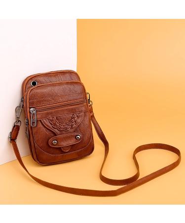Qwuveds Women's Small Shoulder Bag - Mini Phone Wallet & Messenger Bag - Perfect for Cycling & Kids - Brown - Buy Online on SooperMarket.com
