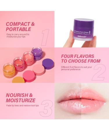 Lip Sleeping Mask Grape Lip Masks Grape Lip Balm for Fades Lip Lines Lip Moisturiser Lip Balms for Dry Chapped Peeling Cracked Lips Dark Lips Care 20g - Buy Online on SooperMarket.com
