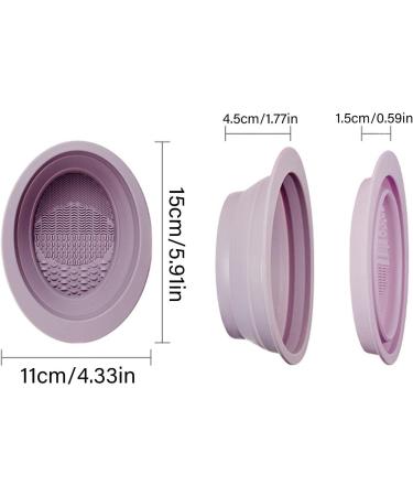 Jomewory Makeup Brush Cleaner Cosmetic Brushes Scrubber Bowl Portable Cleansing Mats Washing Tool For Women's Brushes Sponge and Puff Purple - Buy Online on SooperMarket.com