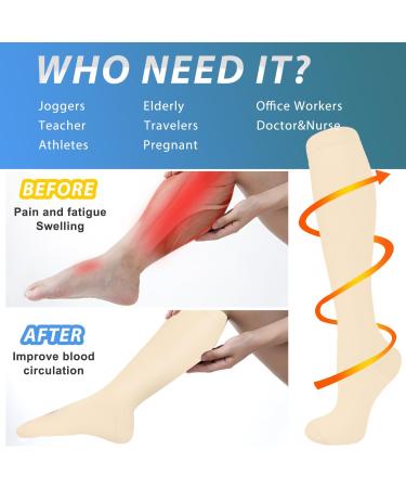 Actinput Compression Stockings for Men & Women - 4 Pairs of Colorful Support Socks for Sports Travel Running and Nursing | Size S-M - Buy Online on SooperMarket.com