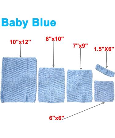 Time to Sparkle 4pcs Crochet Tube Top Tutu Dress Set - Baby Blue Infant Pettiskirt | 7x9 Skirt | 18x22cm - Buy Online on SooperMarket.com