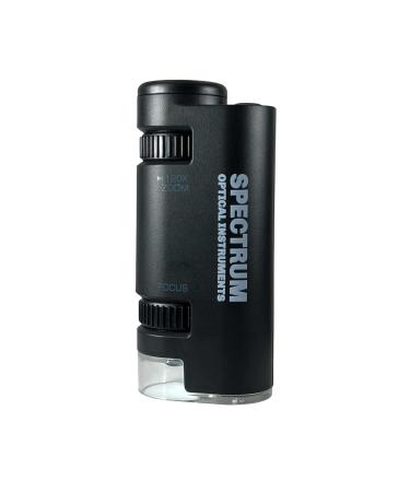 EasyMicro 60x-120x LED Lighted Zoom Microscope (Black)