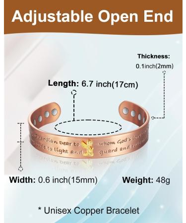 EnerCoppeX Copper Magnetic Bracelet for Women - Detox Jewelry with 3500 Gauss Magnet (CPB-2051T) - Buy Online on SooperMarket.com
