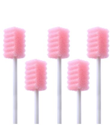 100 Pcs Disposable Mouth Swabs Sponge  BVN Oral Swabs  Oral Care Swabs Disposable  Mouth Swabs  Unflavored and Sterile Disposable Dental Swabsticks for Mouth Cleaning  Pink 100 Pcs Pink Tooth Shape