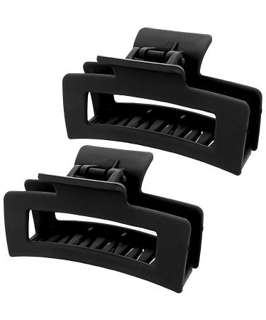 2 Pack Matte Square Claw Clips 3.5 Inch Medium Hair Clamps - Non-slip & Fashionable Hair Accessories for Women and Girls - Buy Online on SooperMarket.com