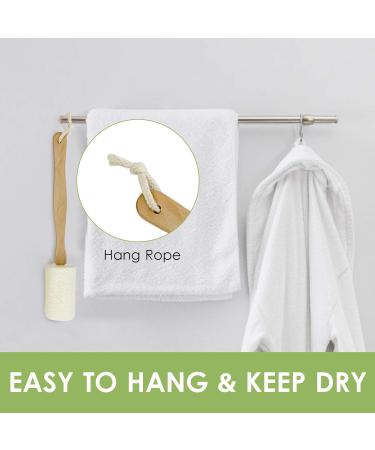 Natural Loofah Back Scrubber QpenguinBabies Loofah on a Stick with Natural Loofah Sponge Exfoliating Body Sponge Scrubber With Long Wooden Handle Back Brush For Men & Women in Bath Spa Shower 2 Pack - Buy Online on SooperMarket.com
