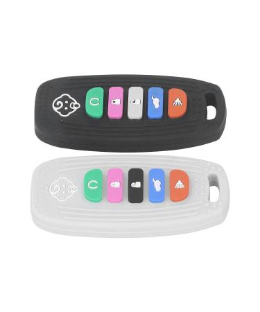 Soothing Silicone Teething Toys - 2Pcs Hanging Remote Control Shape Chew Toys 10x5cm - Buy Online on SooperMarket.com