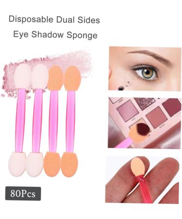 MAGICLULU 80pcs Brush Makeup Sponges Eyeshadow Disposable Cosmetic Sponge Head Heads Dual Shadow - Buy Online on SooperMarket.com