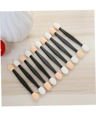 FOYTOKI 100 Pcs Cosmetic Eyeshadow Eyeshadow Brush Eyeshadow Makeup Double Head Eyeshadow Black Size 2 Black - Buy Online on SooperMarket.com