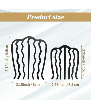 4 PCS Black Hair Fork Clip Combs Set - Vintage U-Shaped Messy Updo Bun Hair Pins for Women and Girls - Buy Online on SooperMarket.com