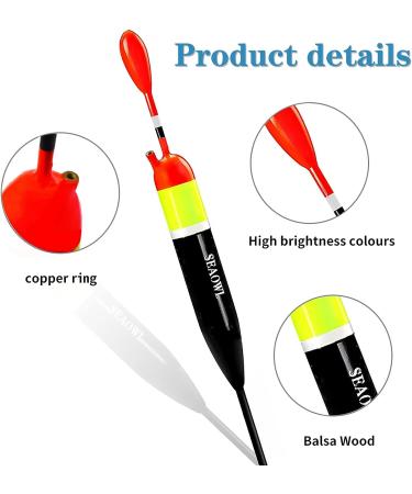 SEAOWL Fishing Slip Bobber Float Kit with Balsa Slip Corks and Bobber Stops - 10g (B.3/8oz) - 5pcs - Buy Online on SooperMarket.com