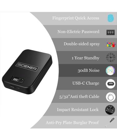 Biometric Gun Safe for Handgun - Quick Access Portable Pistol Safe with Fingerprint & Password Lock - High Strength Steel - Ideal for Car, Home, Travel, Nightstand - Buy Online on SooperMarket.com