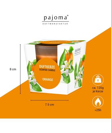 Pajoma Orange Fragrance Candle - 120g Satin Glass 25-Hour Burn Time Premium Gift Packaging - Buy Online on SooperMarket.com