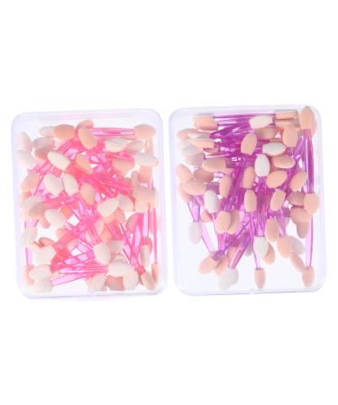 Mikinona 100pcs Double Ended Eyeshadow Brush Everyday Makeup Brush Double-ended Eyedhadow Brush Plastic