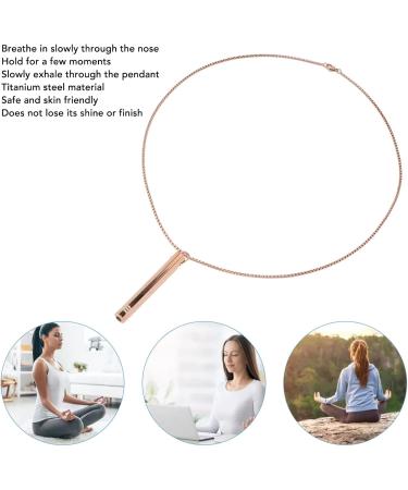 Mindful Breathing Necklace Skin Friendly Stress Relief Mindful Necklace Titanium Steel for Women for Daily Wear Rose Gold - Buy Online on SooperMarket.com
