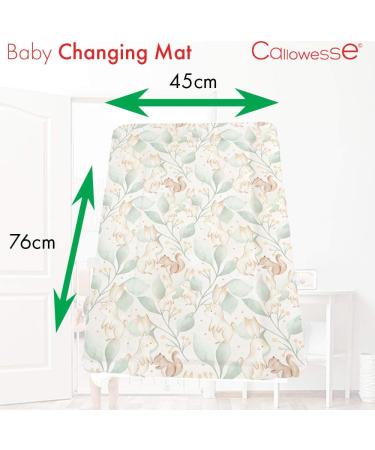 Callowesse Baby Changing Mat 79x47cm. Waterproof Wipe Clean Raised Edges Portable and Foldable Woodland Friends Design - Buy Online on SooperMarket.com