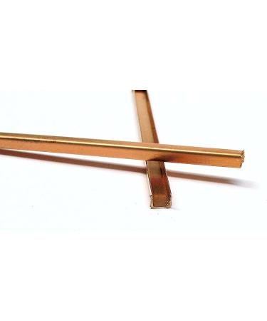 1/8 U Copper Came: 18ft - 3ft x 6 or 2ft x 9 Pieces by Binari Glass Studio (3ft x 6 Pieces)