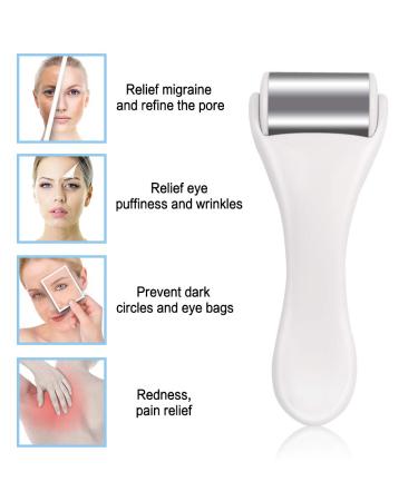Ice Roller for Face & Eye Puffiness Relief | Stainless Steel Face Massager for Migraine & Pain Relief | White Ice Roller for Skin Care - Buy Online on SooperMarket.com