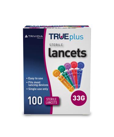 TRUEplus Single-Use Sterile Lancets 33 Gauge 100-Pieces Colourless