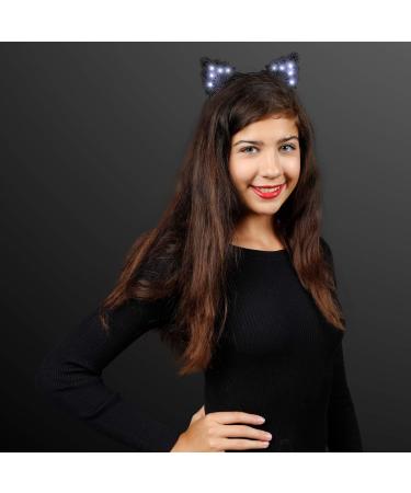 Black Lace Light Up Kitty Cat Ears Headband - White LEDs - Buy Online on SooperMarket.com