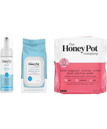 The Honey Pot Company Postpartum Pads with Wings - Herbal Infused Organic Cotton - Ultra-Absorbent 12ct - Buy Online on SooperMarket.com