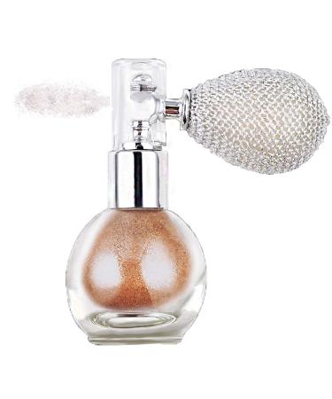 GL-Turelifes Highlighter Loose Powder Spray Glitter Powder Spray Shimmer Sparkle Powder Makeup Spray for Hair Face Body Cosmetic (#4 Bronze)