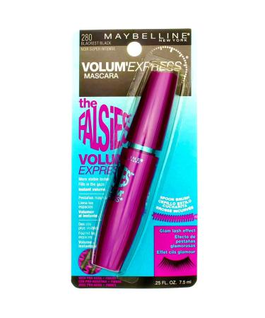Maybelline New York Volum'Express the Falsies Washable Mascara Special Value Pack(pack of 2- 0.25 Fl. Oz.) 280 Blackest Black 280 Blackest Black 0.25 Fl Oz (Pack of 2)