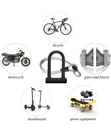 KASTEWILL Bike U Lock with 16mm Shackle and Security Cable - Heavy Duty Anti Theft Combination U Bolt Lock for E-Bike, Mountain Bike, Road Bike - 4ft Length (Small) - Buy Online on SooperMarket.com