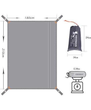 Tent Footprint Camping Tarp Waterproof - Ultralight Ground Mat for Picnic, Hiking - Grey 180x210cm - Buy Online on SooperMarket.com