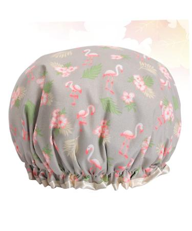 Amosfun Satin Turban Hair Scarves for Women - Grey Dot Shower Cap | Reusable Bathing Hat 27x15cm - Buy Online on SooperMarket.com