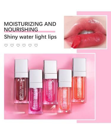 GL-Turelifes Plumping Lip Gloss Oil - Hydrating Tinted Balm for Long Lasting Nourishment | Transparent Lip Glow Oil with Non-sticky Glitter Shine - Primer Lip Tint (001Pink) - Buy Online on SooperMarket.com