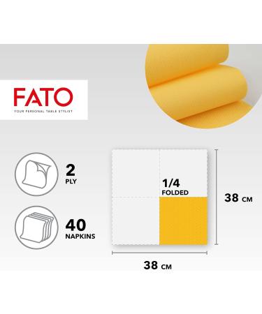 FATO Disposable Paper Napkins - Soft Gentle 40 Pack Yellow 2-Layer FSC Certified 100% Pure Cellulose - Perfect for Events and Everyday Use - Buy Online on SooperMarket.com