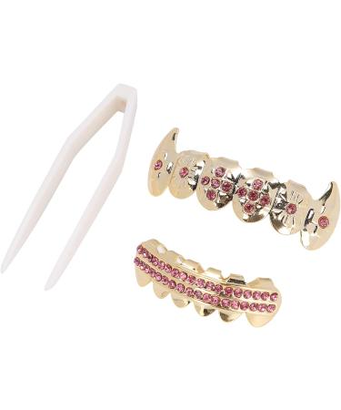 Gold Teeth Brace Set Hip Hop Punk Custom Fit Metal Teeth Decoration Jewelry Gold Teeth Grillz Oral Pain ReliefOral Care() - Buy Online on SooperMarket.com