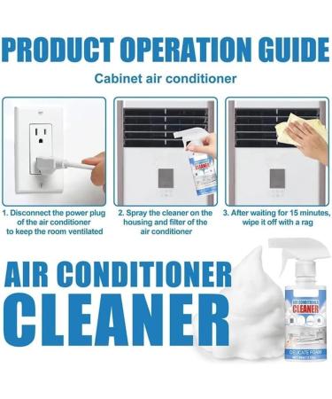 Household Air Conditioner Cleaner Air Conditioning Filter Cleaning 60ml Air Conditioner Foam Coil Cleaner Multipurpose Cleaner Stain Remover for Home Quickly with No Rinse (2Pcs) - Buy Online on SooperMarket.com