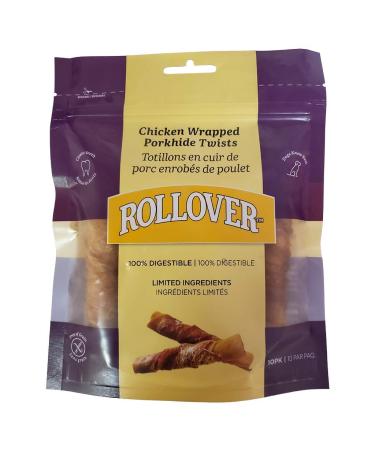 Rollover Chicken Wrapped Porkhide Twists - 10pk 1 count (Pack of 10)