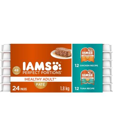 IAMS Perfect Portions Wet Cat Food Adult Grain Free - Chicken and Tuna Pat Variety Pack 75g (24 Pack) & Perfect PORTIONS Healthy Adult and Indoor Wet Cat Food Pat Chicken Tuna and Indoor Salmon Chicken & Tuna Wet Cat Food+Wet Cat Food - Buy Online on SooperMarket.com