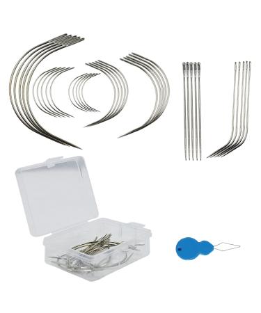 36 Pcs J I C Curved Needles Hand Sewing Needles Hair Weave Needles for Wig Making  Carpet Leather  Canvas Repairing  Modelling and Crafts Sofa Cloth  Shoes