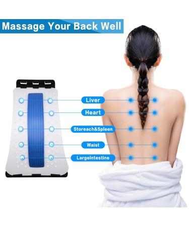 UniForU Back Stretcher Lumbar Stretcher Multi-Level Lumbar Stretching Device with Accupressure Points (White+Blue) - Buy Online on SooperMarket.com