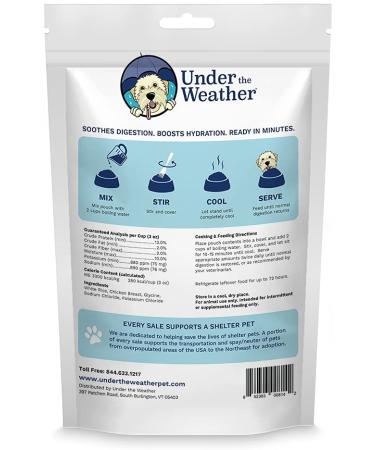 Under the Weather Easy to Digest Bland Dog Food Diet for Sick Dogs with Electrolytes - Gluten Free, All Natural, Freeze Dried - 6 Pack of Rice, Chicken & Bone Broth 6oz - Buy Online on SooperMarket.com