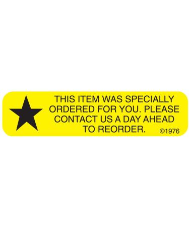 PHARMEX 1-65G Permanent Paper Label Special Order for 1 9/16 x 3/8 Yellow (500 per Roll 2 Rolls per Box)