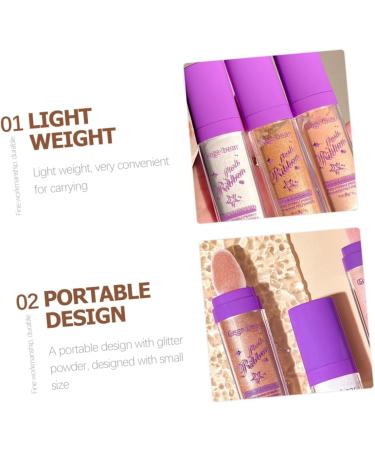 BELLIFFY 3pcs Highlight Pat Powder Highlighter Powder Patting Glitter Highlight Patting Powder Glitter for Hair Makeup Highlighter Body Highlighter Face Powder Compact Body Makeup - Buy Online on SooperMarket.com