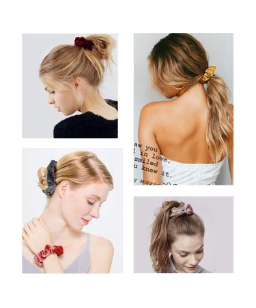 Rapoyo 4-Piece Colorful Hair Ties with Zipper Bag | Stylish Scrunchies & Elastic Hair Bands for Women & Girls - Perfect Ponytail Accessories - Buy Online on SooperMarket.com